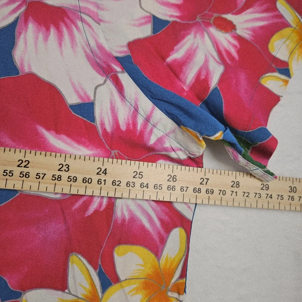 Vintage Ralph Lauren‎ Mens XL Tropical Floral Hibiscus Viscose Short Sleeve